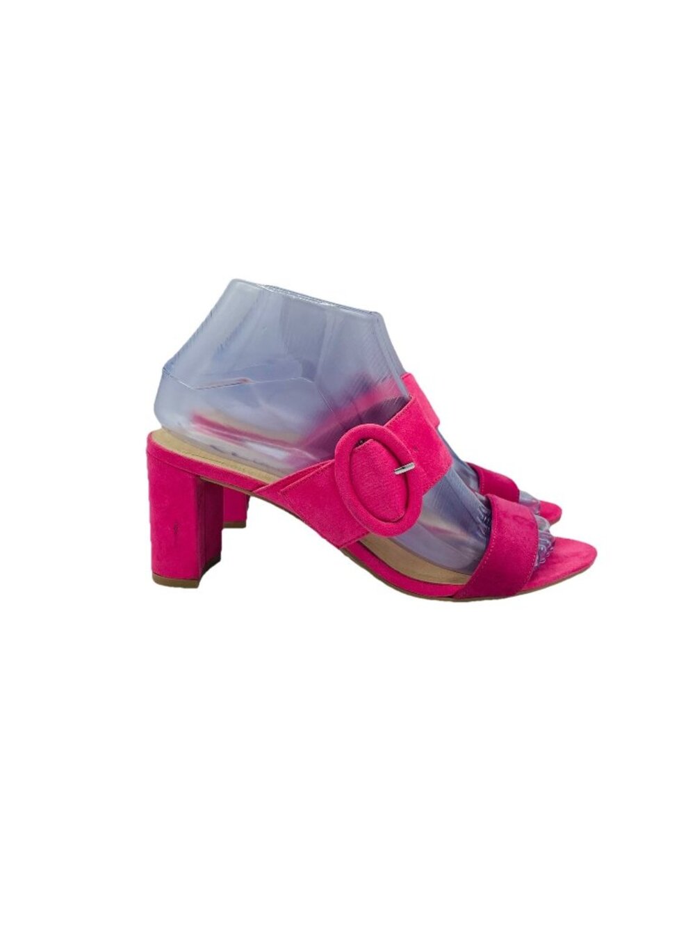 CL By Laundry Shoes Womens Size 7 Wide Pink Rave Heels Sandals Slip On Mules